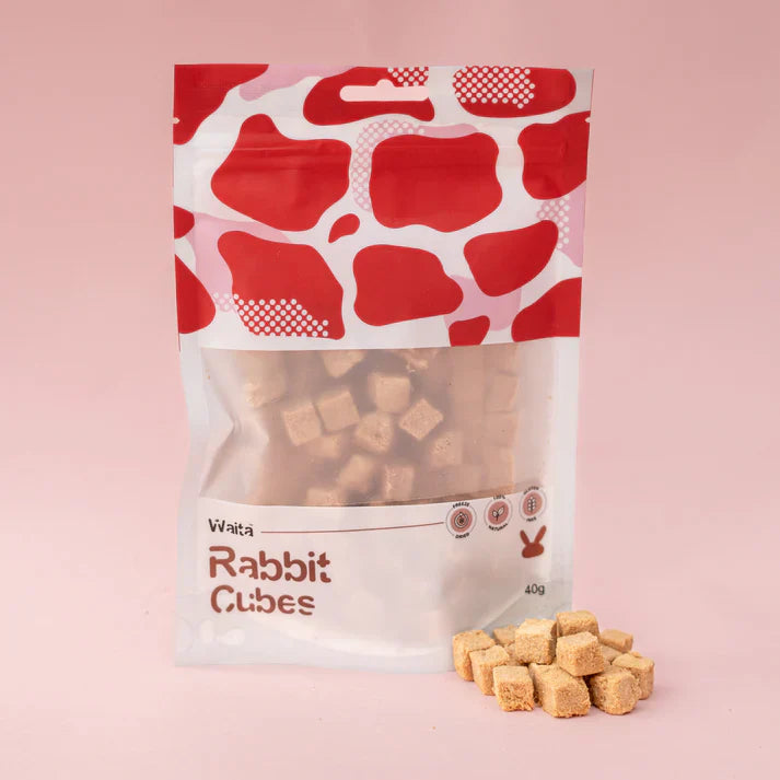 Waita Freeze-Dried Rabbit Cubes 40g | 100% Single-Protein Hypoallergenic Treat