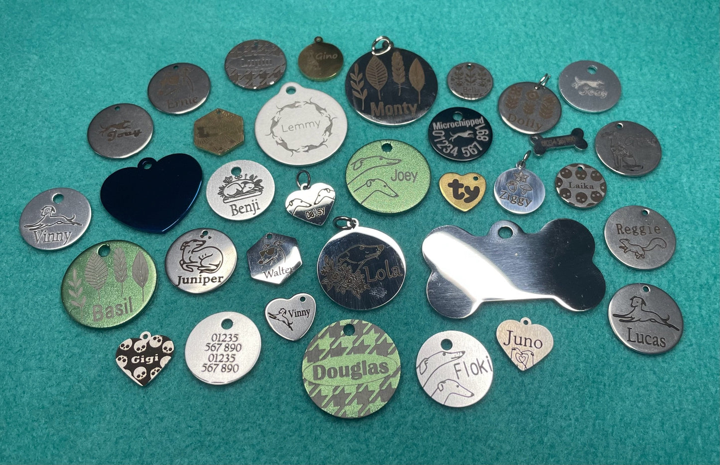 Engraved Dog Tags - Heart