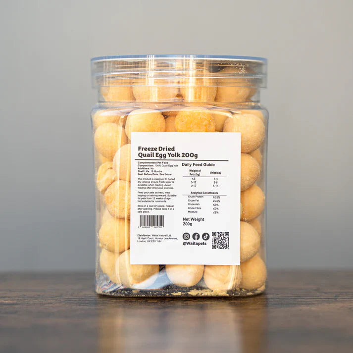 Waita Pets Freeze-Dried Quail Egg Yolk Treats (70g / 200g) – Nutrient-Rich Superfood for Dogs & Cats