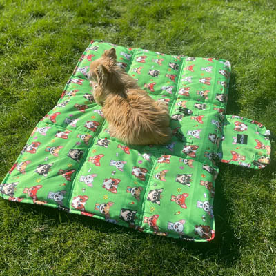 Roll and Go Signature Collection Garden Days Padded Chihuahua Print Travel Mat by My Chi and Me