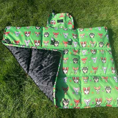 Roll and Go Signature Collection Garden Days Padded Chihuahua Print Travel Mat by My Chi and Me