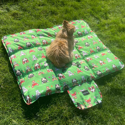 Roll and Go Signature Collection Garden Days Padded Chihuahua Print Travel Mat by My Chi and Me