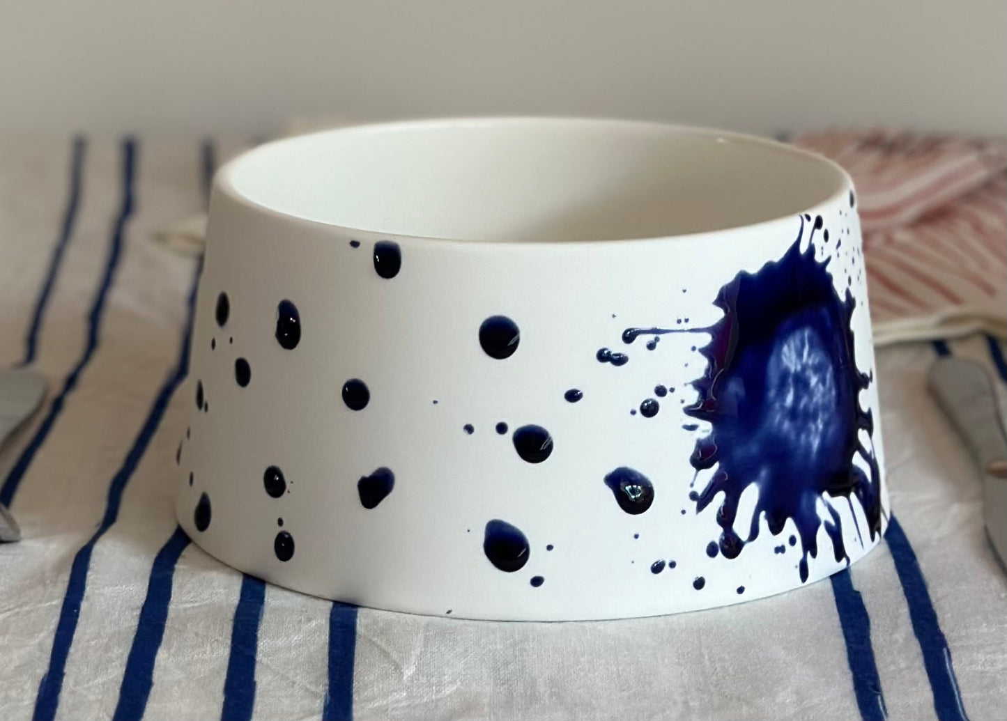 The Dog's Pollox Cobalt Splatter Bowl