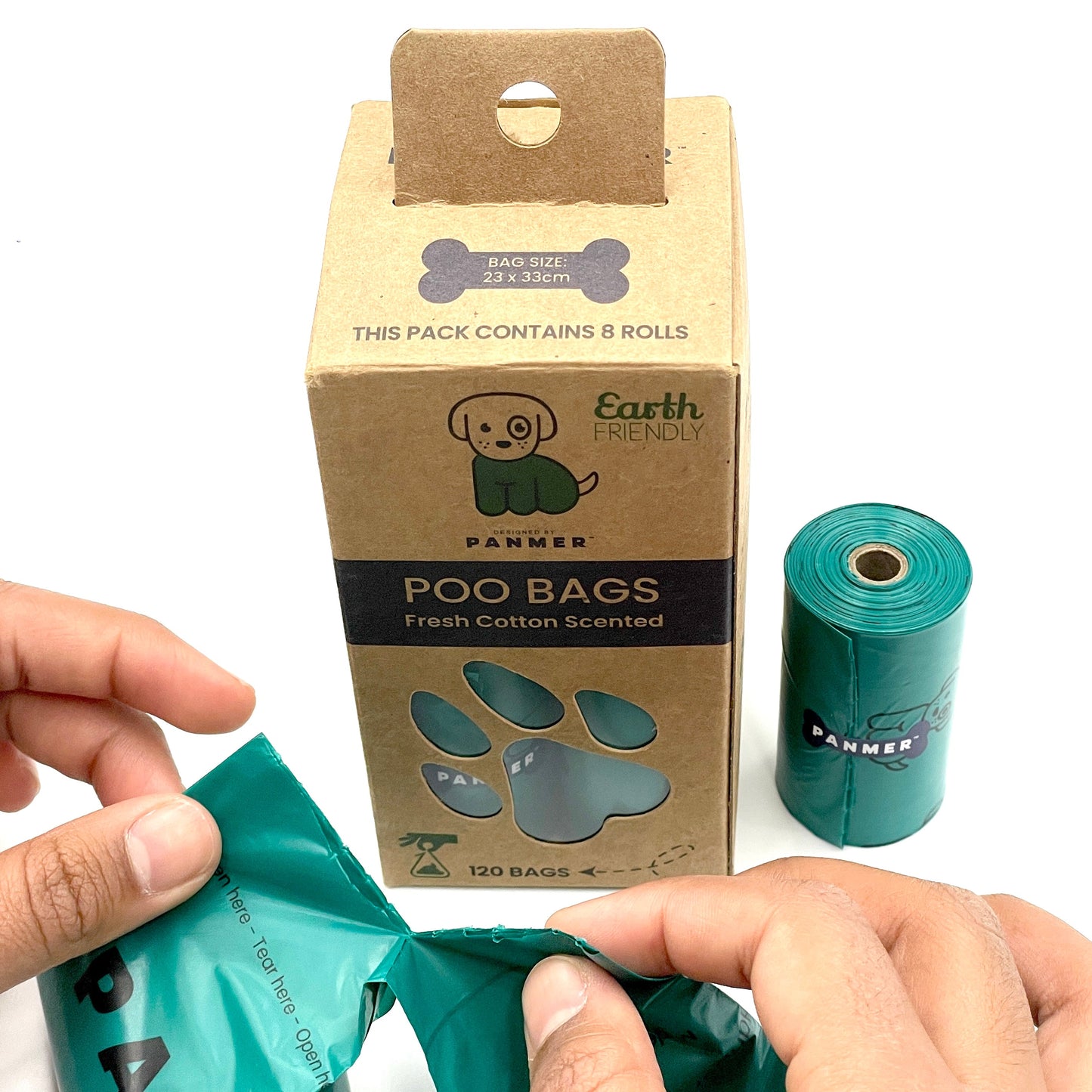 Dog Poo Bags Super Strong, Leak Proof, Fresh Cotton Scented Rolls (120 Bags)