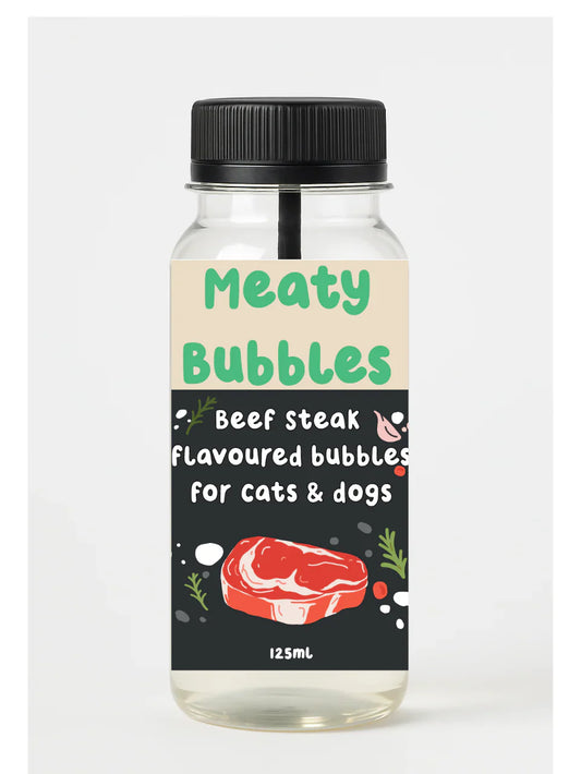 Meaty Bubbles – Pet Safe Bubbles for Dogs & Cats (Various Flavours)