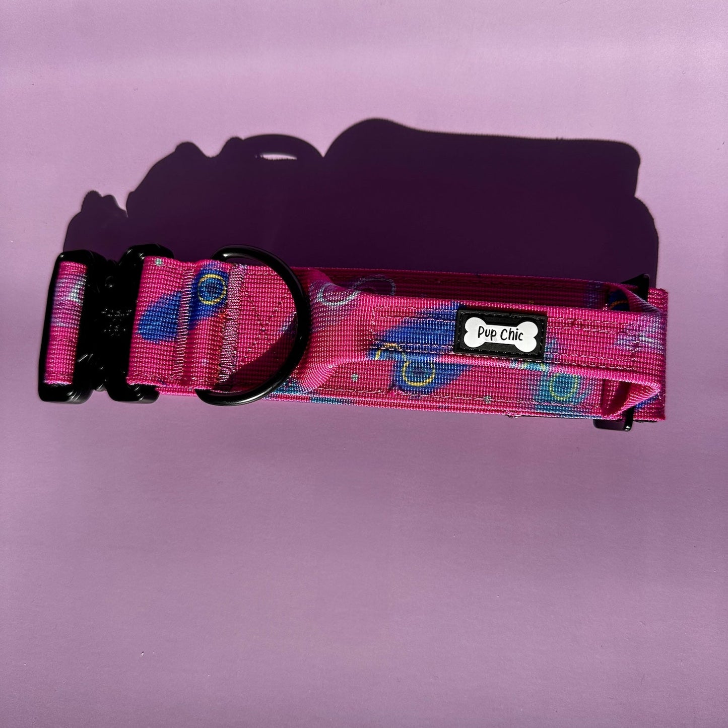 Peacock Power Tactical Dog Collar with Handle – Stylish & Strong for Large Dogs