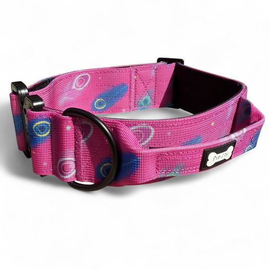Peacock Power Tactical Dog Collar with Handle – Stylish & Strong for Large Dogs