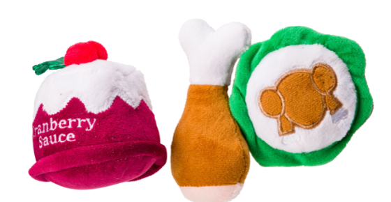 🍗 House of Paws Christmas Dinner Cat Toy Set – 3-Pack Catnip Toys