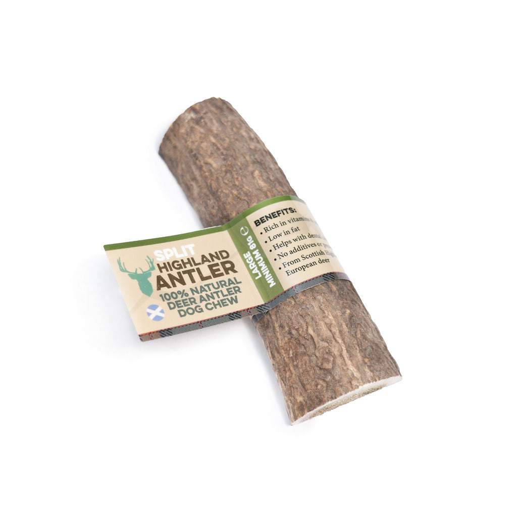 Highland Antler Split Dog Chew – 100% Natural Deer Antler