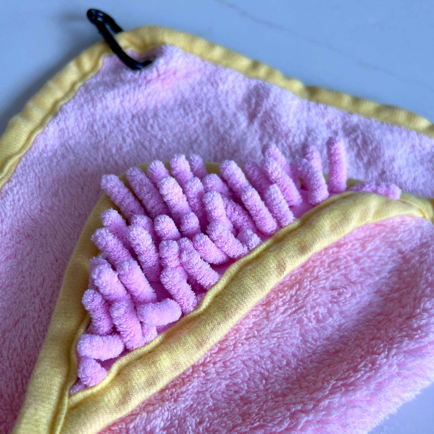 Mini Dog Towel + Clip, Pink & Yellow