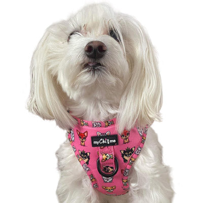 Signature Pink Chihuahua Print Exclusive Small Dog Harness by My Chi and Me