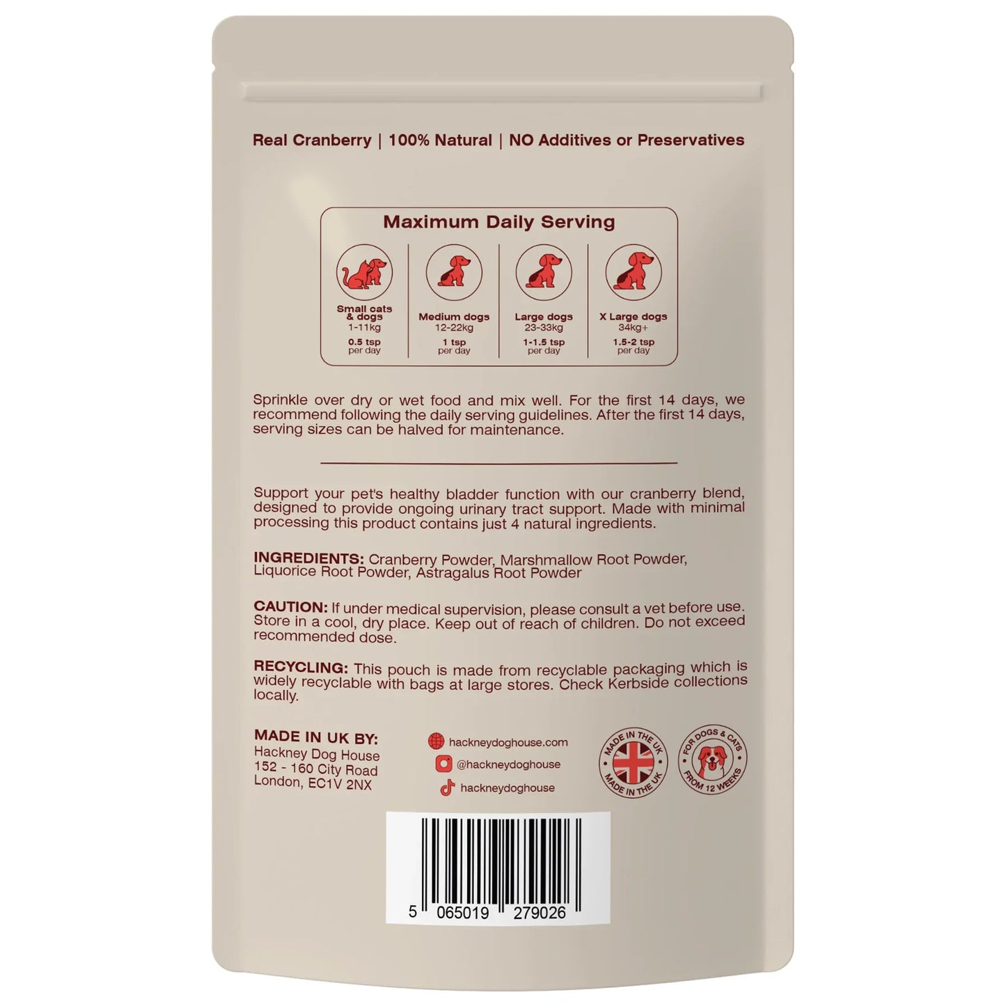 Hackney Dog House Urinary Cranberry Topper For Dogs & Cats