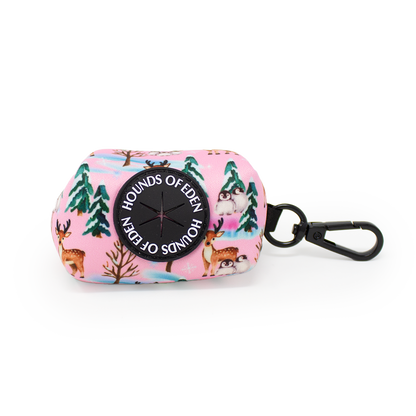 Aurora Nights - Pink Penguin Design Poop Bag Holder