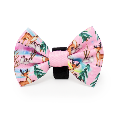Aurora Nights - Pink Penguin Design Dog Bow Tie