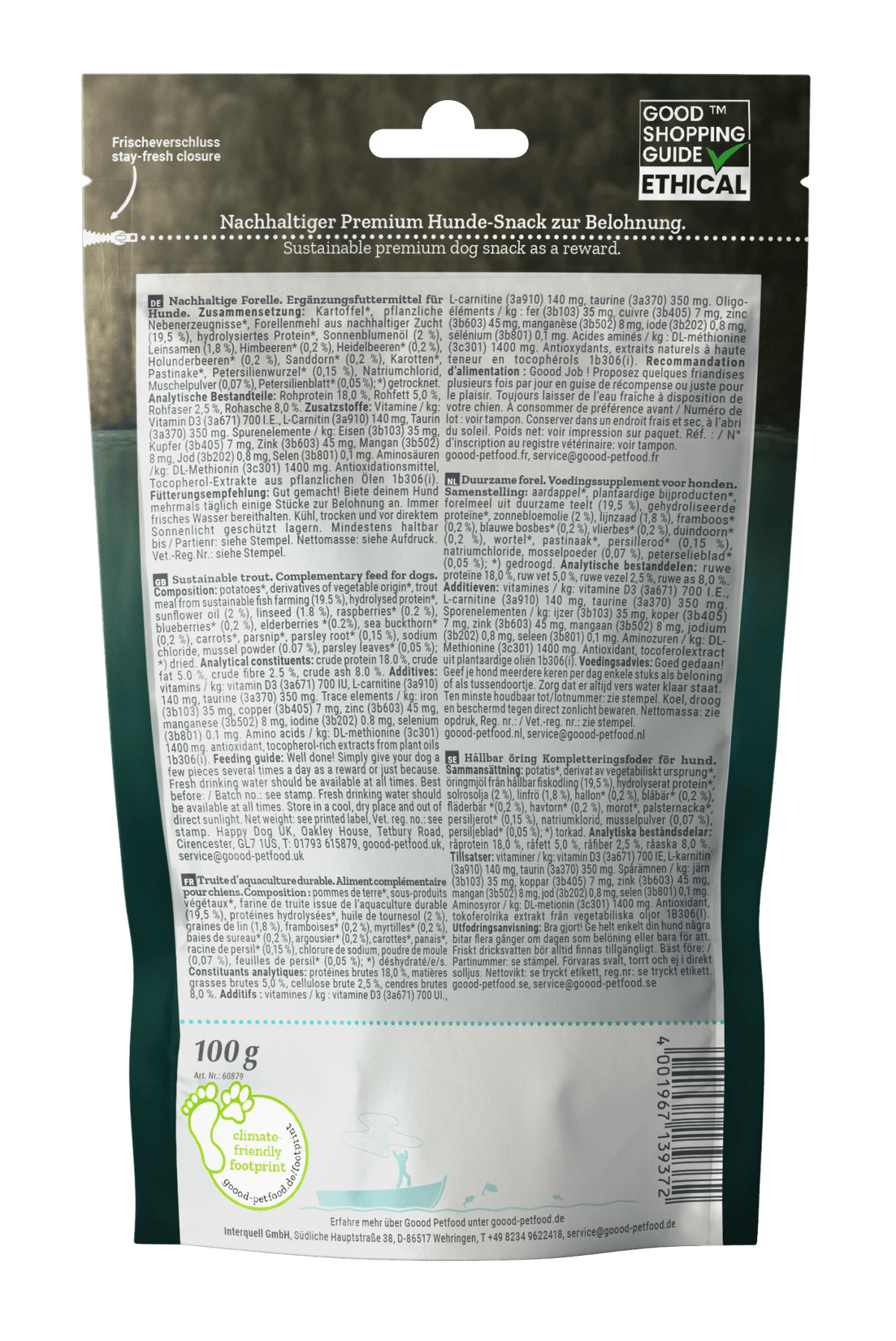 Adult Soft Gooodies - Sustainable Trout dog treats 100g - Pet Supplier Store