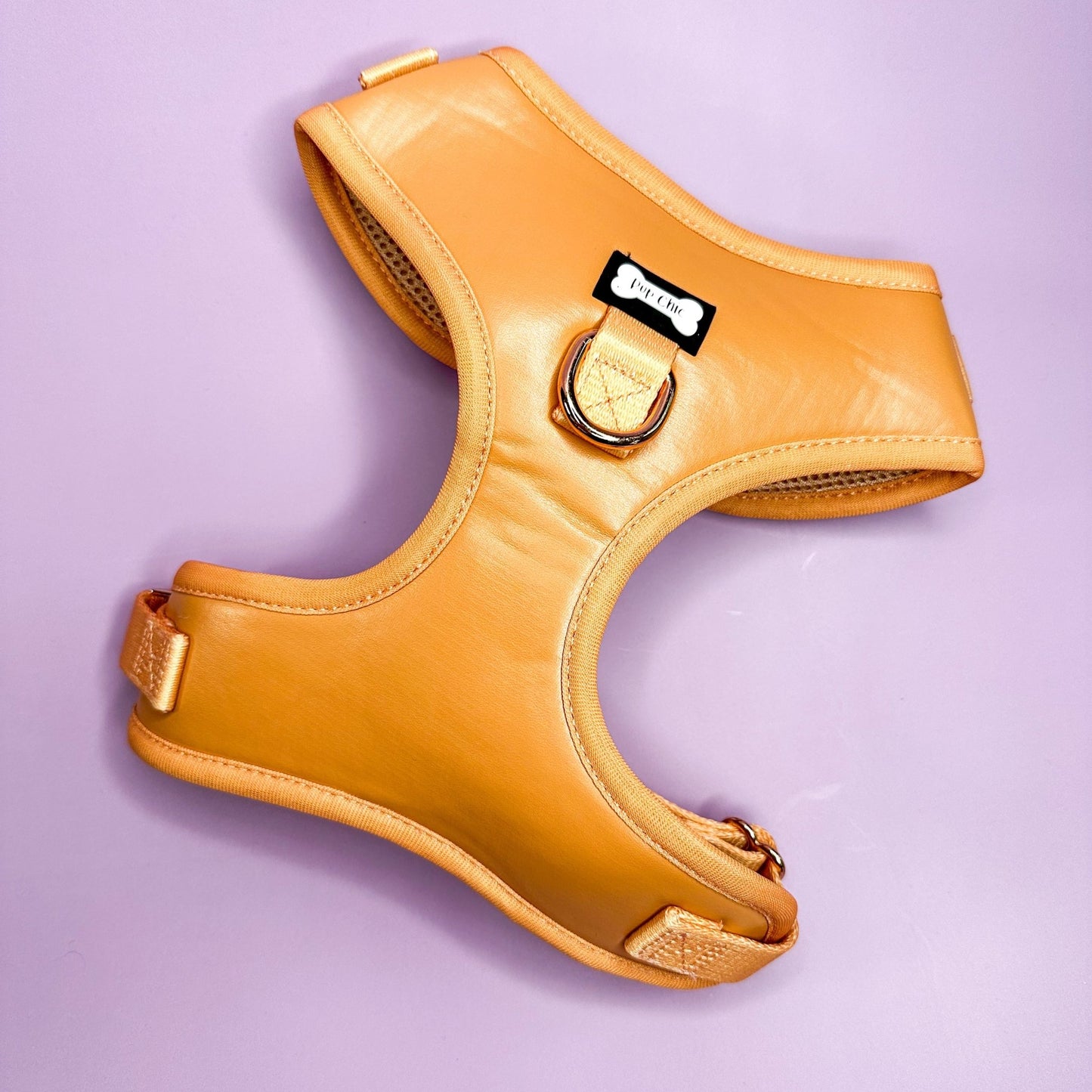 Alfresco Pup faux leather dog harness - camel colour adjustable dog harness - Pet Supplier Store
