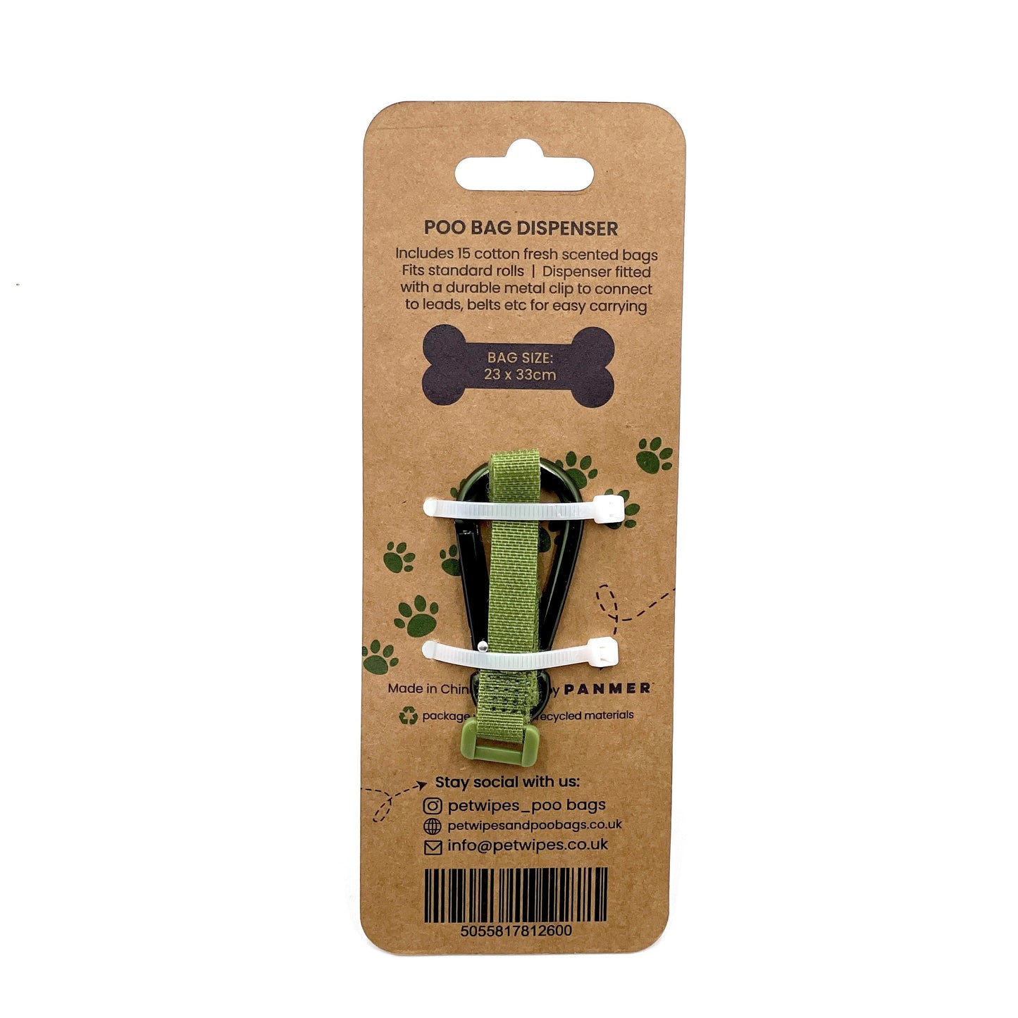 Poo Bag Dispenser + FREE ROLL