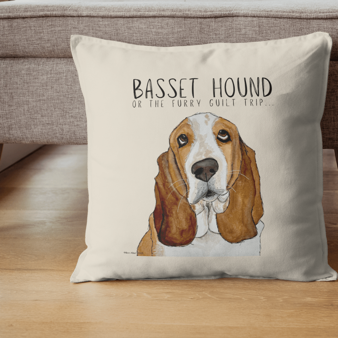 Basset Hound Cushion Cover – Guilt-Tripping in Style! - Pet Supplier Store