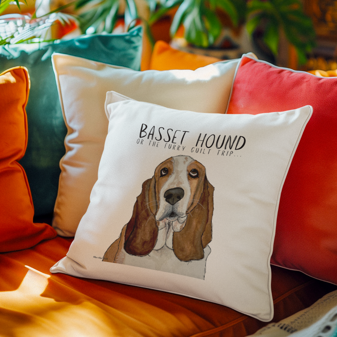 Basset Hound Cushion Cover – Guilt-Tripping in Style! - Pet Supplier Store