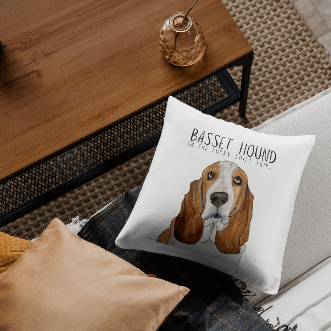 Basset Hound Cushion Cover – Guilt-Tripping in Style! - Pet Supplier Store