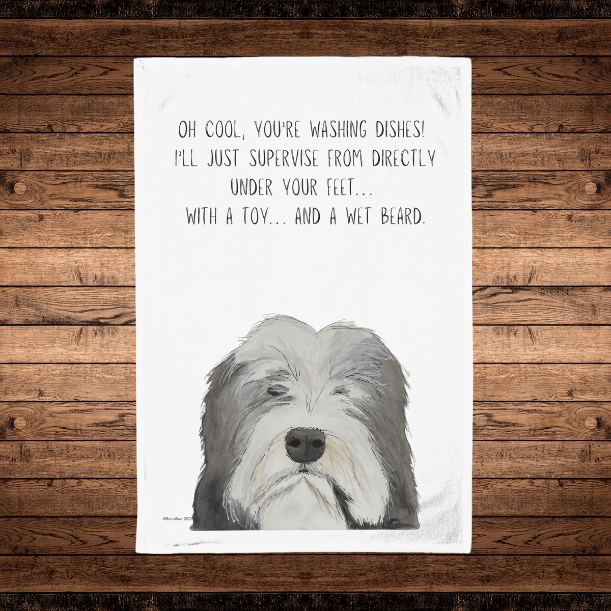 Beardie Chaos Tea Towel – When Hair Meets Hilarity in the Kitchen! - Pet Supplier Store