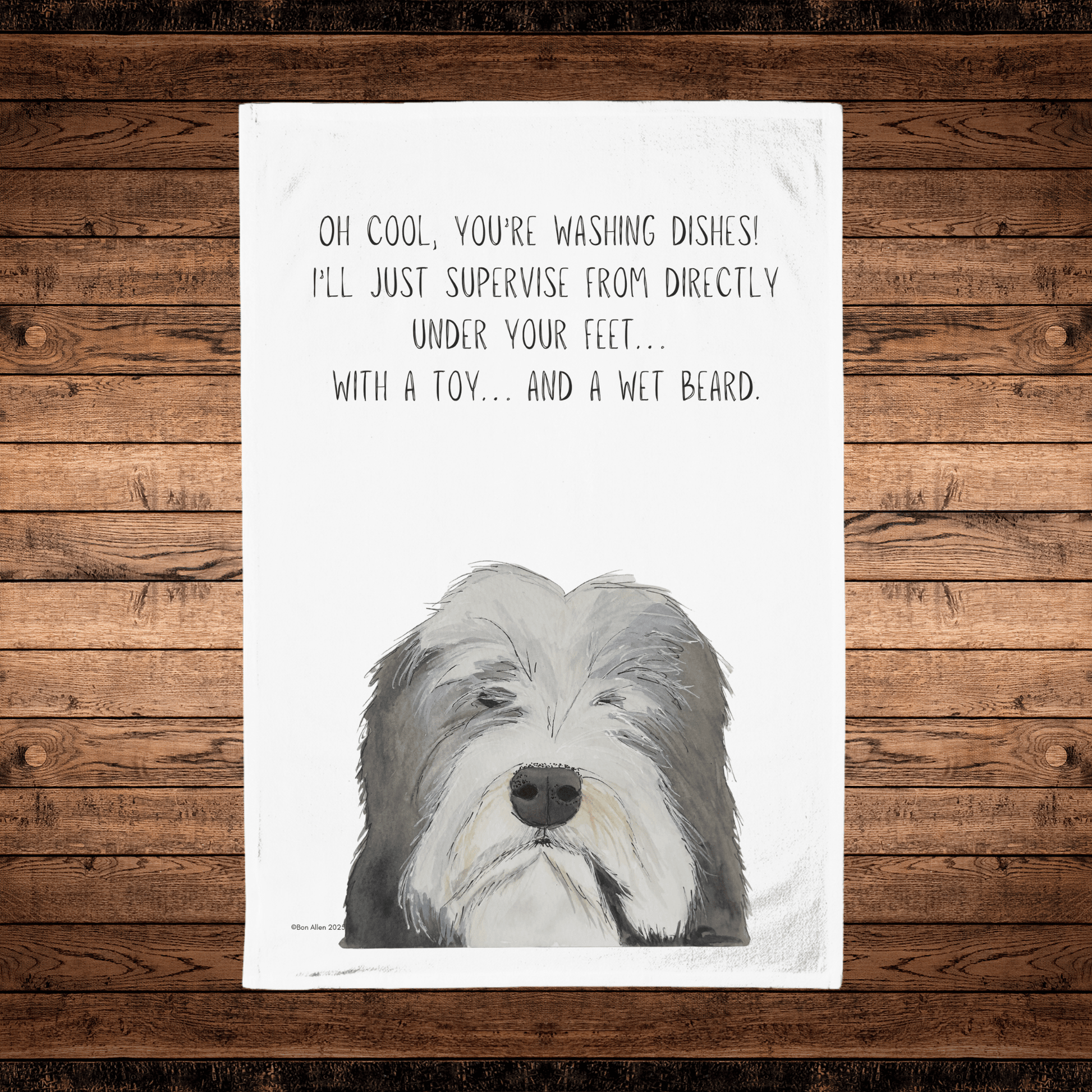 Beardie Chaos Tea Towel – When Hair Meets Hilarity in the Kitchen! - Pet Supplier Store
