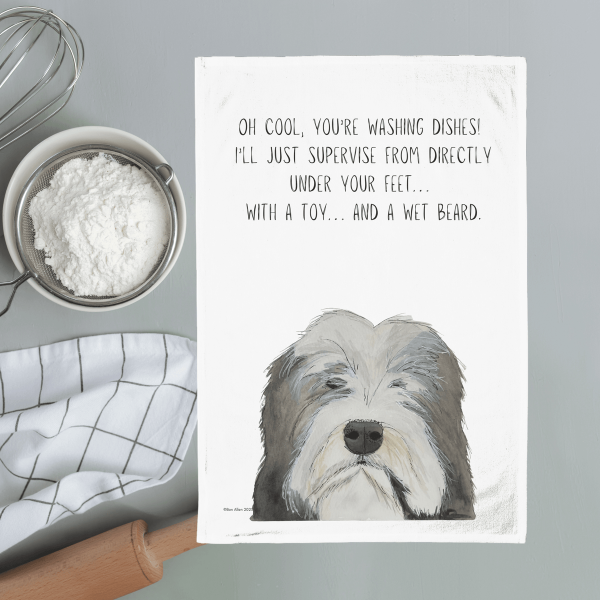 Beardie Chaos Tea Towel – When Hair Meets Hilarity in the Kitchen! - Pet Supplier Store