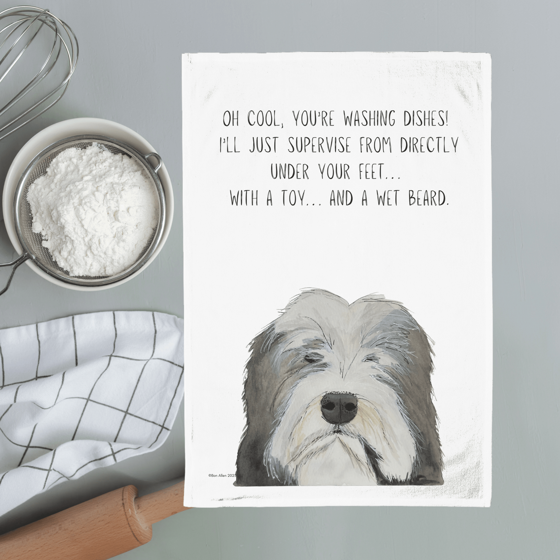 Beardie Chaos Tea Towel – When Hair Meets Hilarity in the Kitchen! - Pet Supplier Store