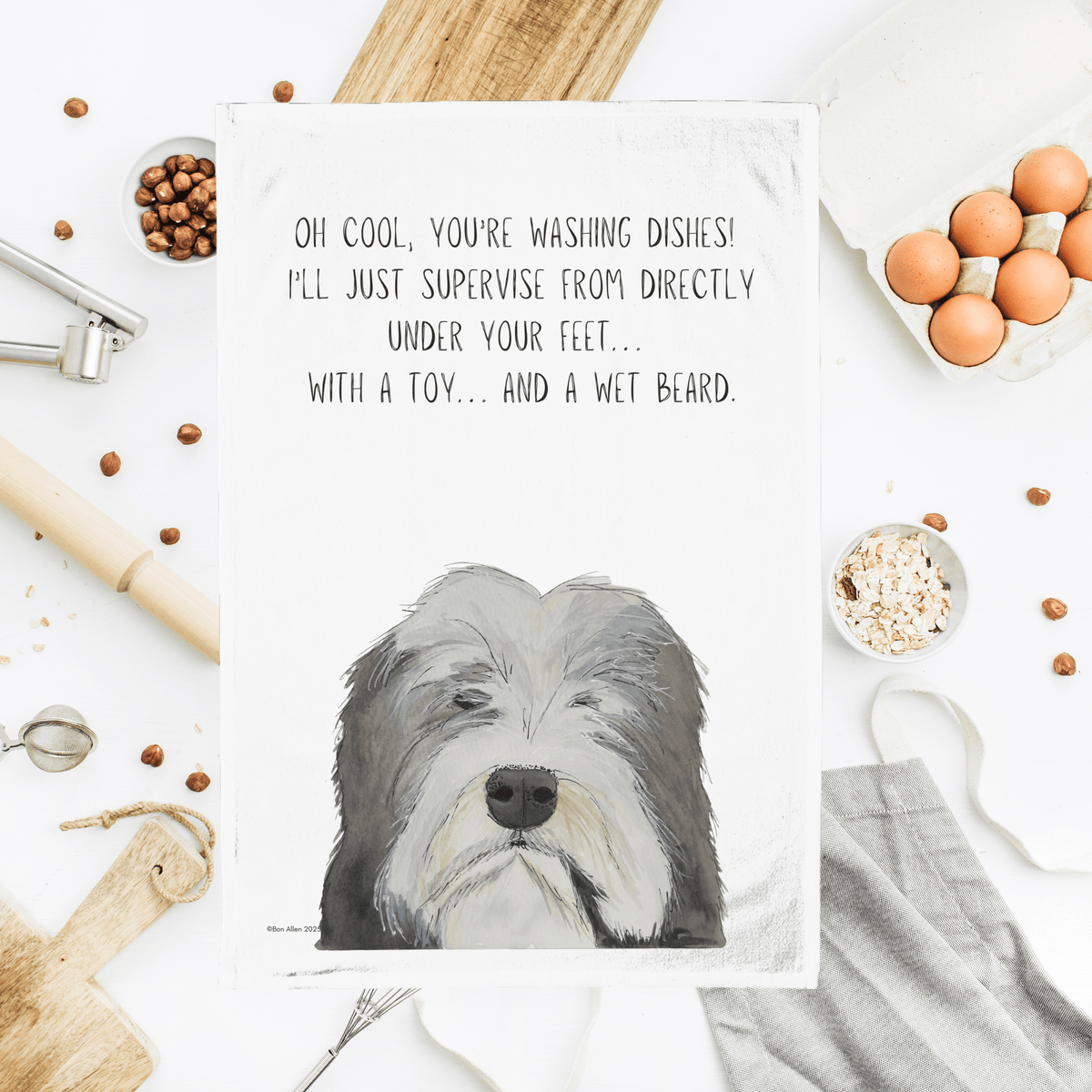 Beardie Chaos Tea Towel – When Hair Meets Hilarity in the Kitchen! - Pet Supplier Store