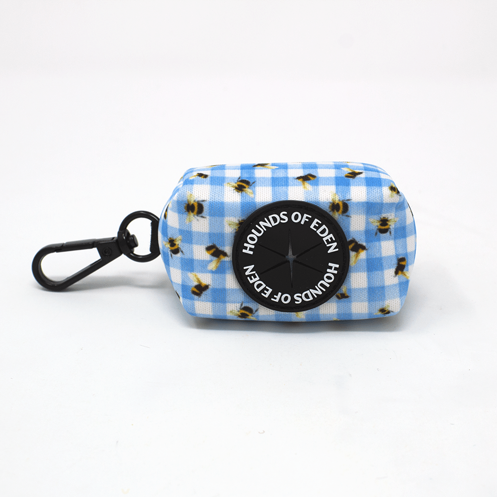 Bee You-tiful - Blue Gingham with Bees Poop Bag Holder - Pet Supplier Store