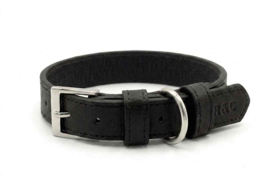 Black Leather Dog Collar - Pet Supplier Store