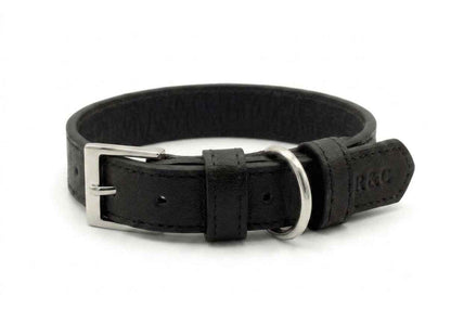 Black Leather Dog Collar