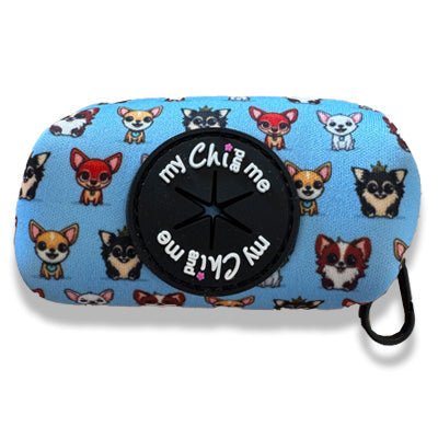 Blue Chihuahua Print Exclusive Designer Poop Bag Holder by My Chi and Me - Pet Supplier Store
