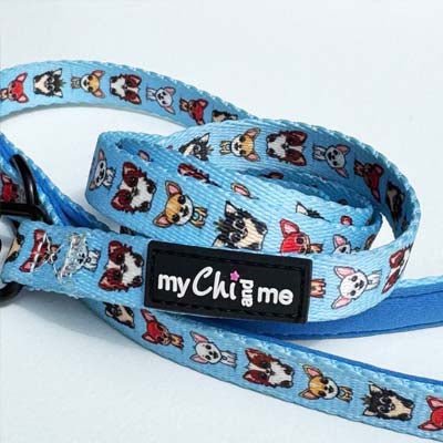 Blue Chihuahua Print Exclusive Lead by My Chi and Me - Pet Supplier Store