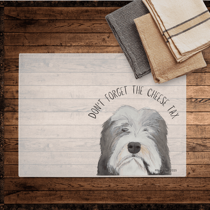 Cheese Tax Enforcer – Bearded Collie Chopping Board of Justice - Pet Supplier Store