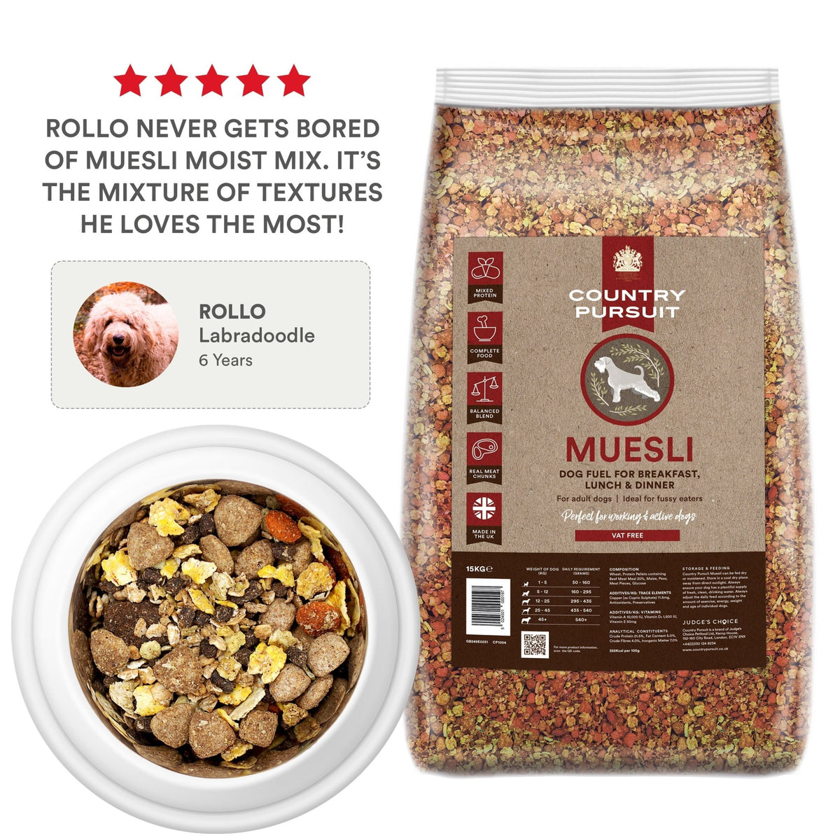Country Pursuit Muesli Semi-Moist Complete Adult Dry Dog Food 15kg - Pet Supplier Store