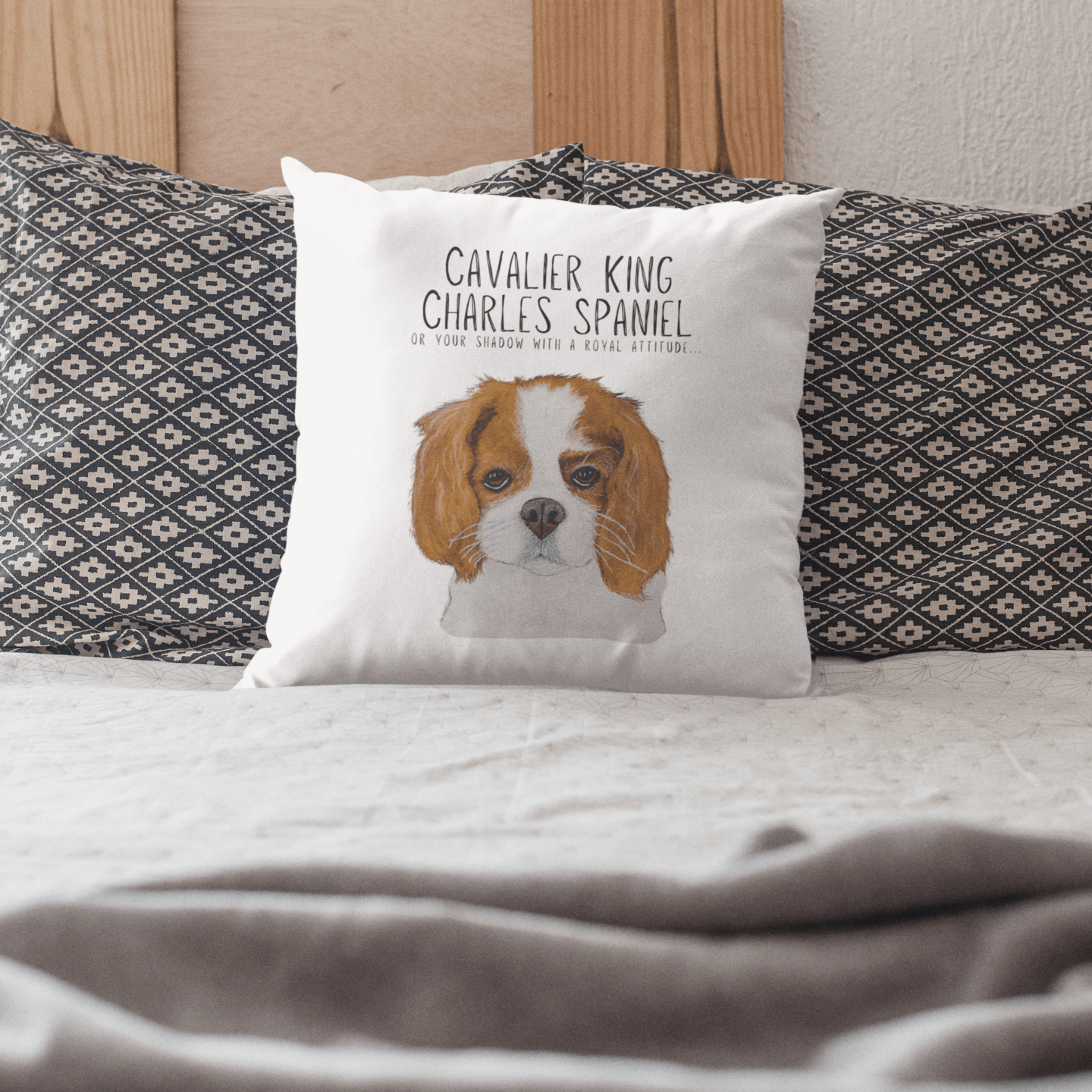 Cushion of the Crown: Cavalier King Charles Spaniel with Royal Shadow Attitude - Pet Supplier Store