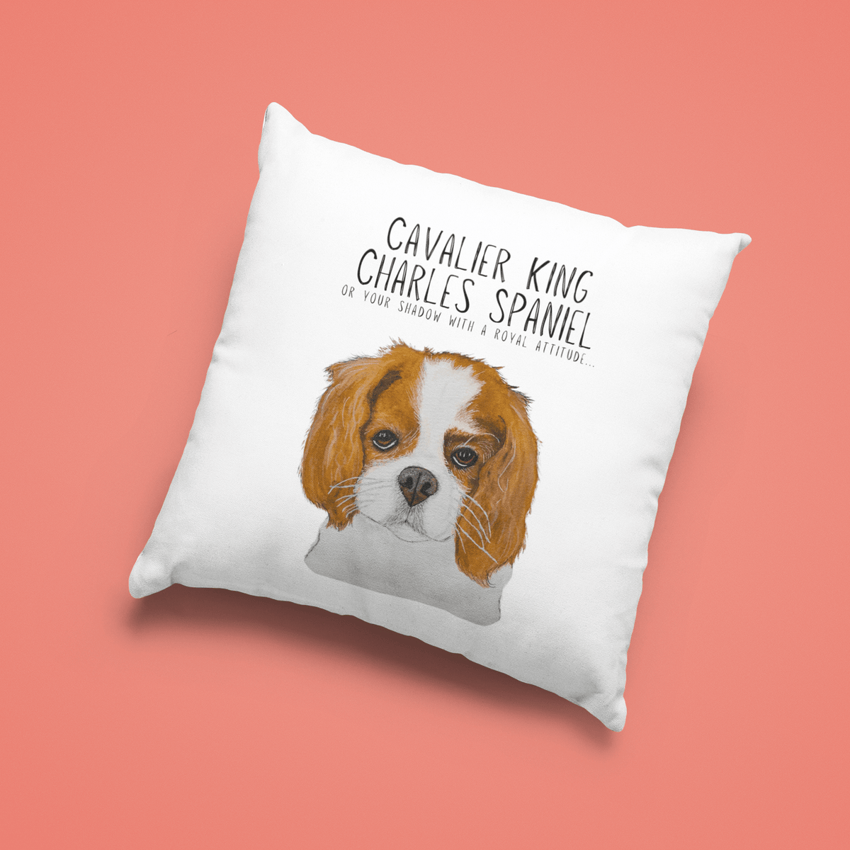 Cushion of the Crown: Cavalier King Charles Spaniel with Royal Shadow Attitude - Pet Supplier Store