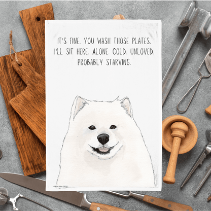 Dish Duty Drama Queen: Samoyed Edition - Pet Supplier Store