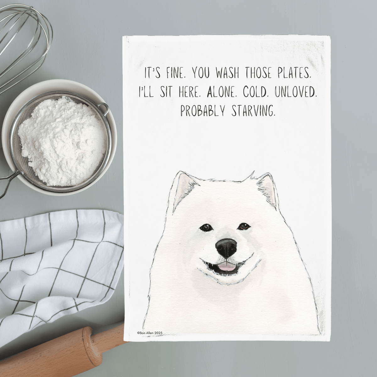 Dish Duty Drama Queen: Samoyed Edition - Pet Supplier Store