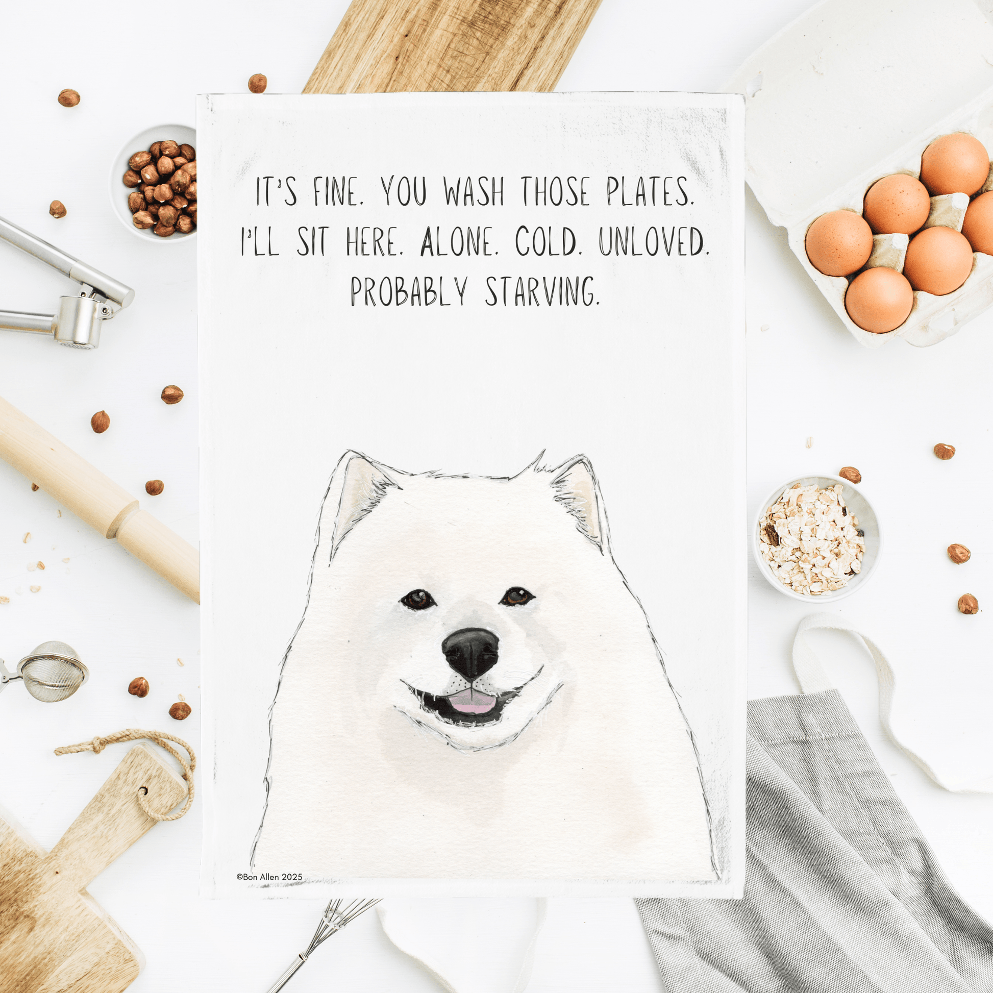 Dish Duty Drama Queen: Samoyed Edition - Pet Supplier Store