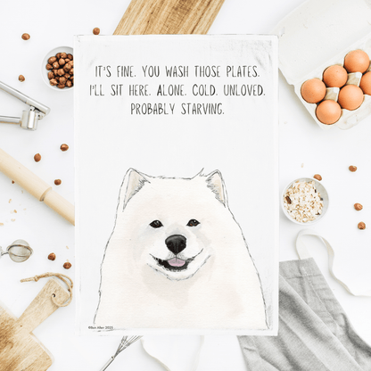 Dish Duty Drama Queen: Samoyed Edition - Pet Supplier Store