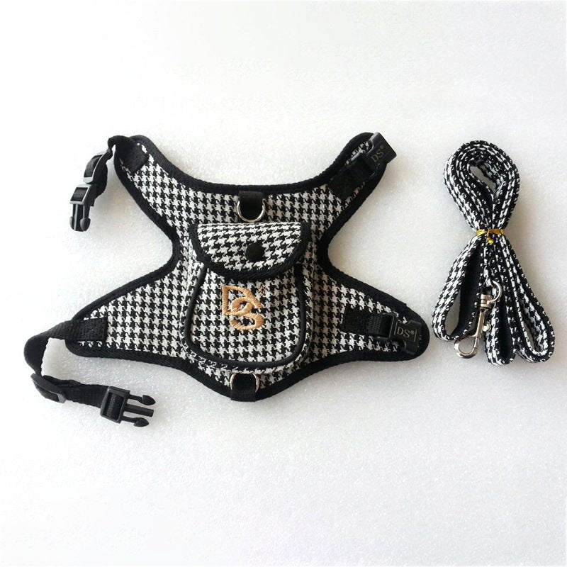 Dog Pet Vest Houndstooth cotton Suit black - Pet Supplier Store