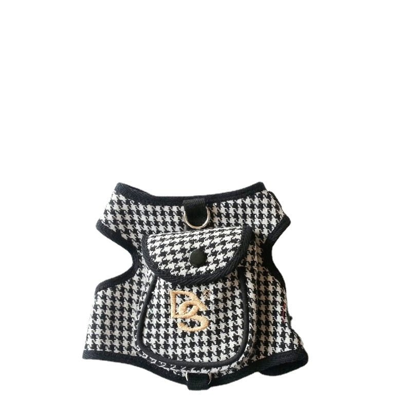 Dog Pet Vest Houndstooth cotton Suit black - Pet Supplier Store