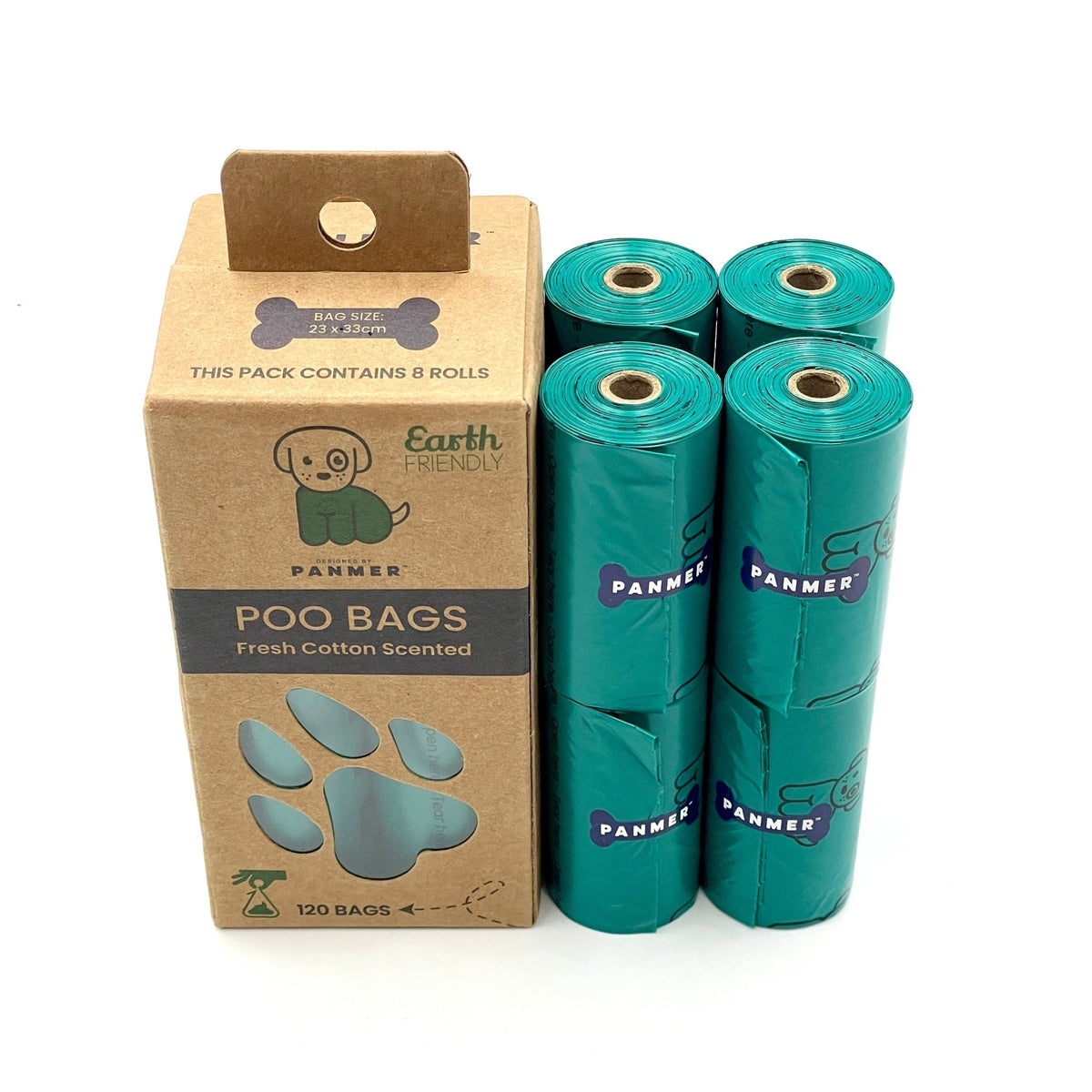 Dog Poo Bags Super Strong, Leak Proof, Fresh Cotton Scented Rolls (120 Bags) - Pet Supplier Store