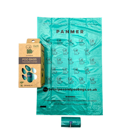 Dog Poo Bags Super Strong, Leak Proof, Fresh Cotton Scented Rolls (120 Bags) - Pet Supplier Store