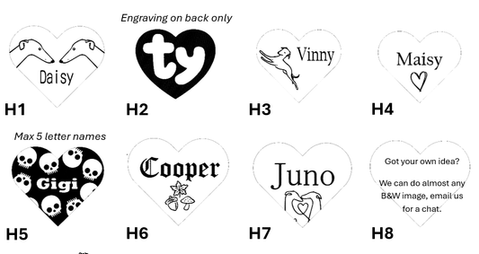 Engraved Dog Tags - Heart - Pet Supplier Store