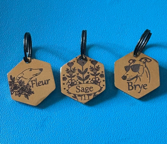 Engraved Dog Tags - Hexagonal - Pet Supplier Store