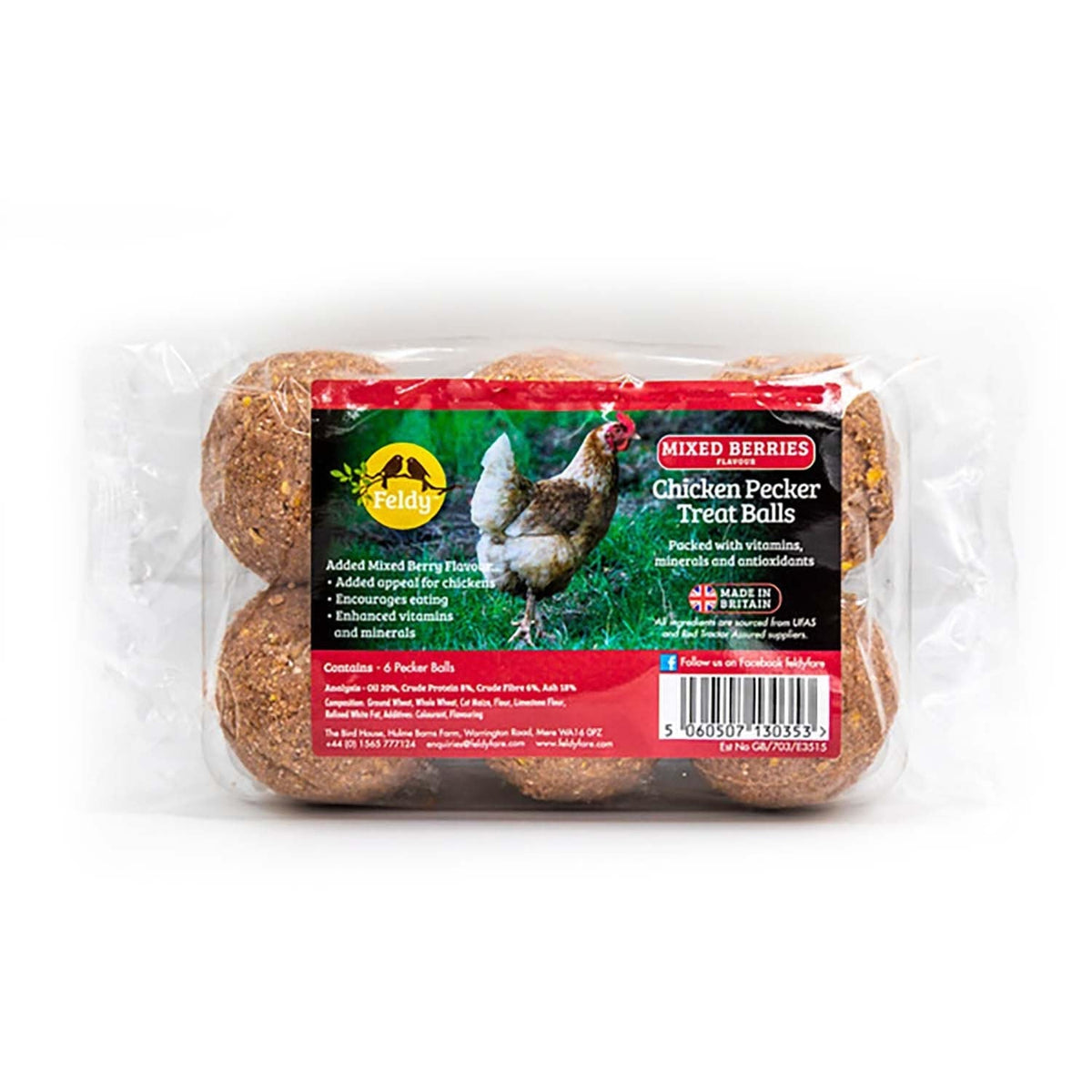 Feldy Chicken Pecking & Grazer Balls X6 - choose your flavour - BOREDOM BUSTER - Pet Supplier Store