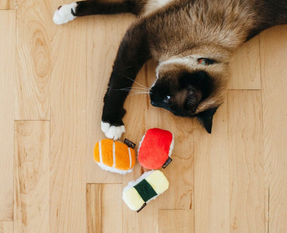 Feline Frenzy Sushi Cat Toy Set of 3 - Pet Supplier Store